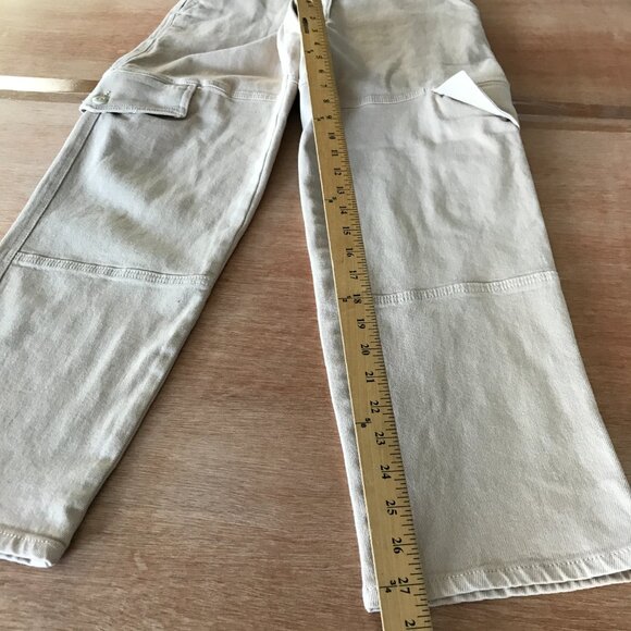 Wilfred Free Modern Cargo Utility Pants Women 2 Beige High Rise Stretch Preppy - Picture 7 of 16